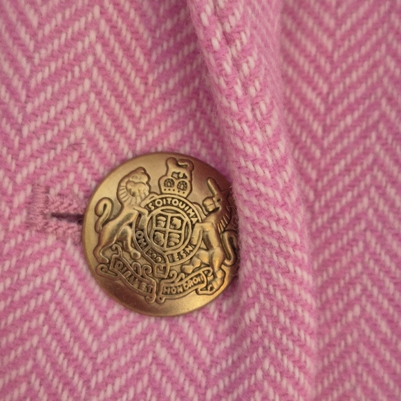 J. Crew Factory Women's Pink Herringbone Wool Blend Schoolboy Blazer - Size 22 - Picture 10 of 15